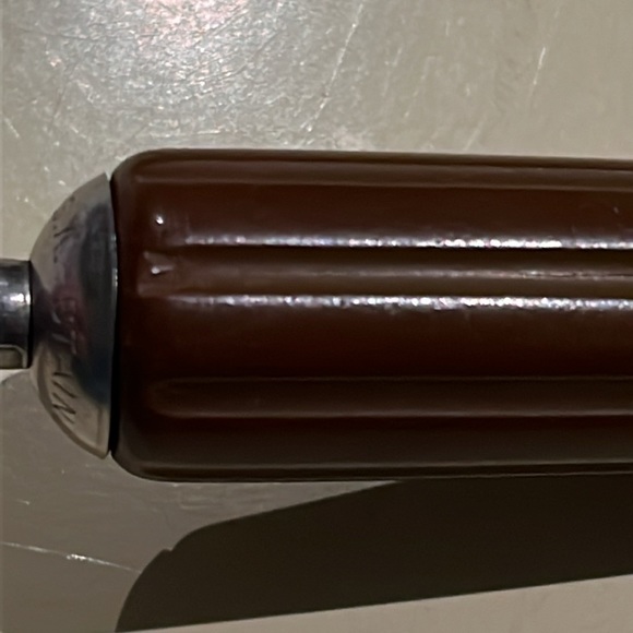 Vintage Art Deco Androck Stainless Ladle USA Brown Bakelite Bullet Handle 11.25" - Picture 7 of 16